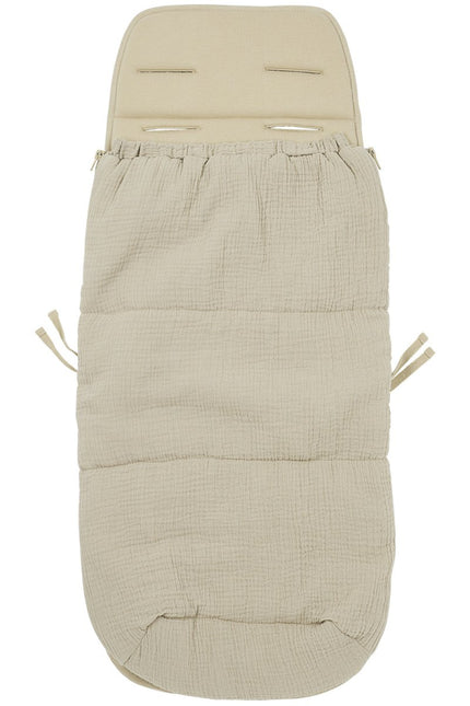 Buggy voetenzak en inlegger pre - washed hydrofiel Uni - sand - 45x130cm (2 - in - 1) - Babywinkel - 4054703803334