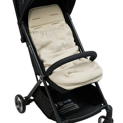 Buggy voetenzak en inlegger pre - washed hydrofiel Uni - sand - 45x130cm (2 - in - 1) - Babywinkel - 4054703803334