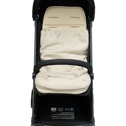 Buggy voetenzak en inlegger pre - washed hydrofiel Uni - sand - 45x130cm (2 - in - 1) - Babywinkel - 4054703803334
