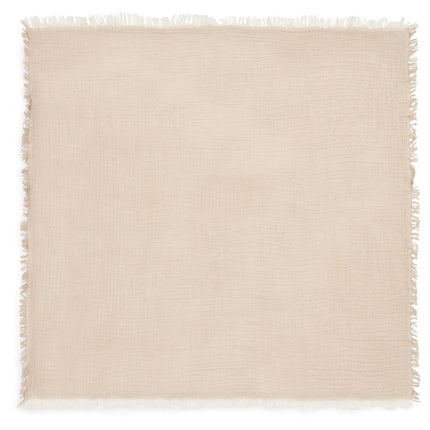 Deken Ledikant 120x120cm Fringe Stripe - Biscuit/Ivory - GOTS - Babywinkel - 8717329393813