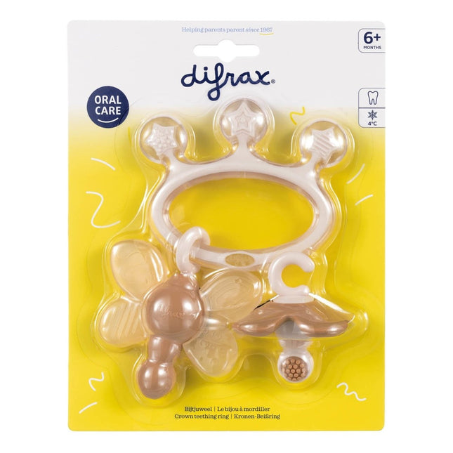 Difrax Bijtring Bijtjuweel Bruin - Difrax - Babywinkel - 8711736930371