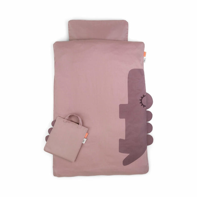 Done by Deer Dekbedovertrek Sleepy Croco Powder 100x140cm - Babywinkel - 5712643037545