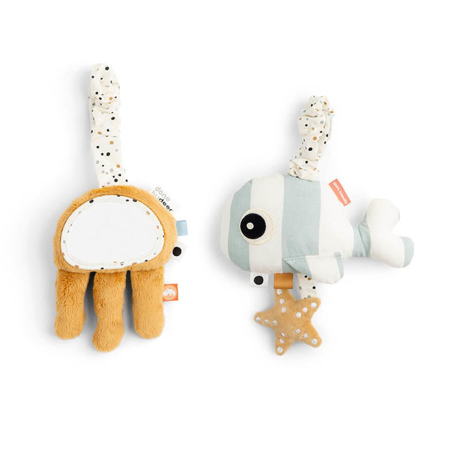 Done by Deer Hangspeeltje Set Sea Friends Blue/Mustard 2st - Done by Deer - Babywinkel - 5712643034100