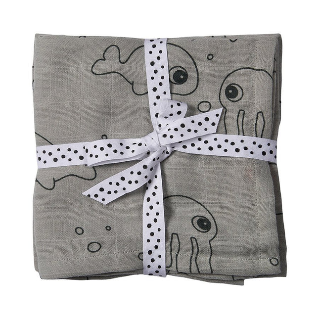Done by Deer Inbakerdoek Sea Friends Grey 2st koop je bij Babywinkel