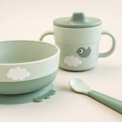 Done by Deer Kinderservies Happy Clouds Green - Done by Deer - Babywinkel - 5712643051312