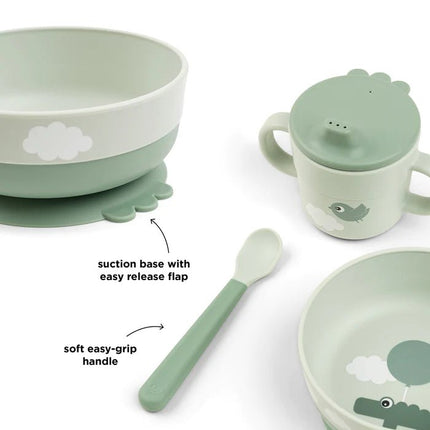 Done by Deer Kinderservies Happy Clouds Green - Done by Deer - Babywinkel - 5712643051312