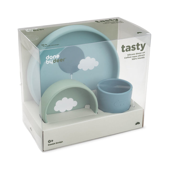 Done by Deer Kinderservies Set Happy Clouds Blue 3st koop je bij Babywinkel