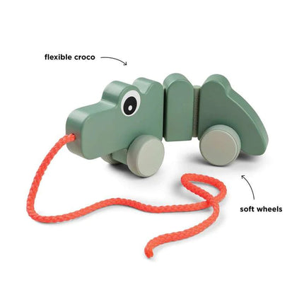 Done by Deer Pull along wiggle toy Croco Green - Done by Deer - Babywinkel - 5712643050896