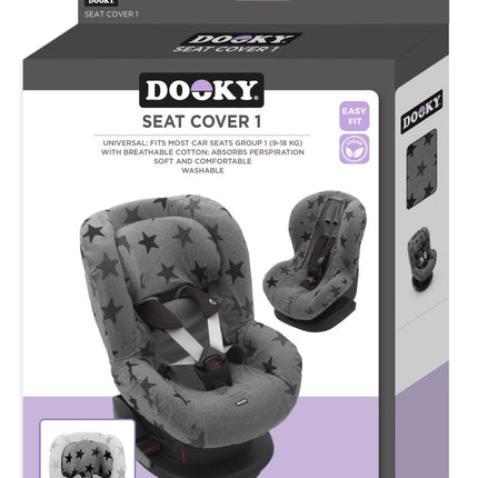 Dooky Autostoelhoes Seat Cover Groep 1 Grey Stars - Dooky - Babywinkel - 5038278000816