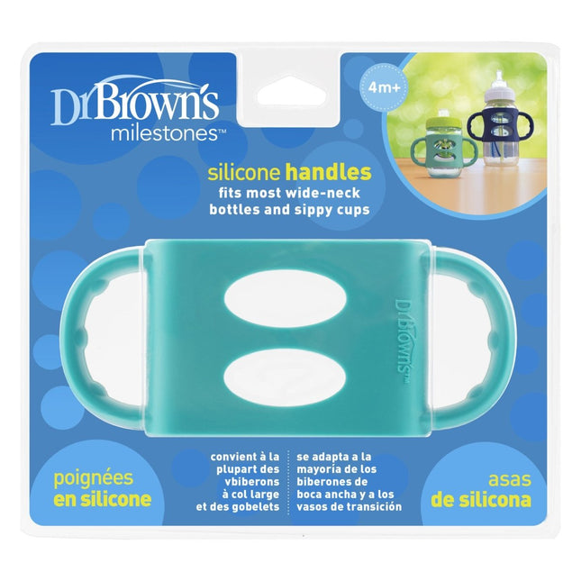 Dr. Brown's Siliconen handles brede halsfles turquoise - Dr. Brown's - Babywinkel - 072239313596