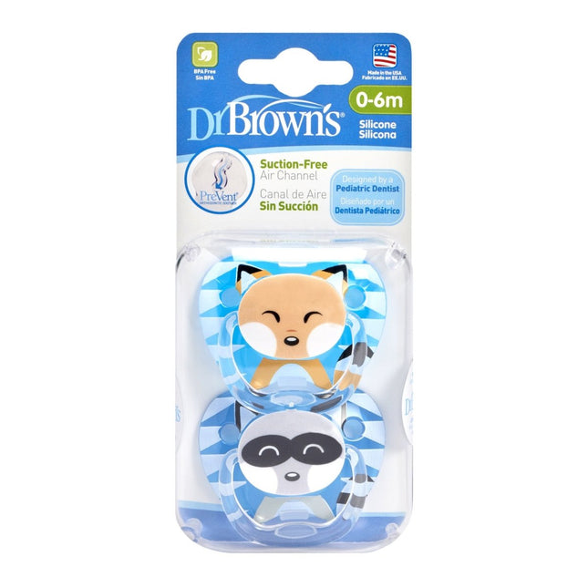 Dr. Brown's Speen Fase 1 Blauw 2 - pack animal faces - Dr. Brown's - Babywinkel - 072239311929
