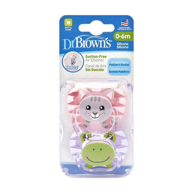 Dr. Brown's Speen Fase 1 Roze 2 - pack animal faces - Dr. Brown's - Babywinkel - 072239311905