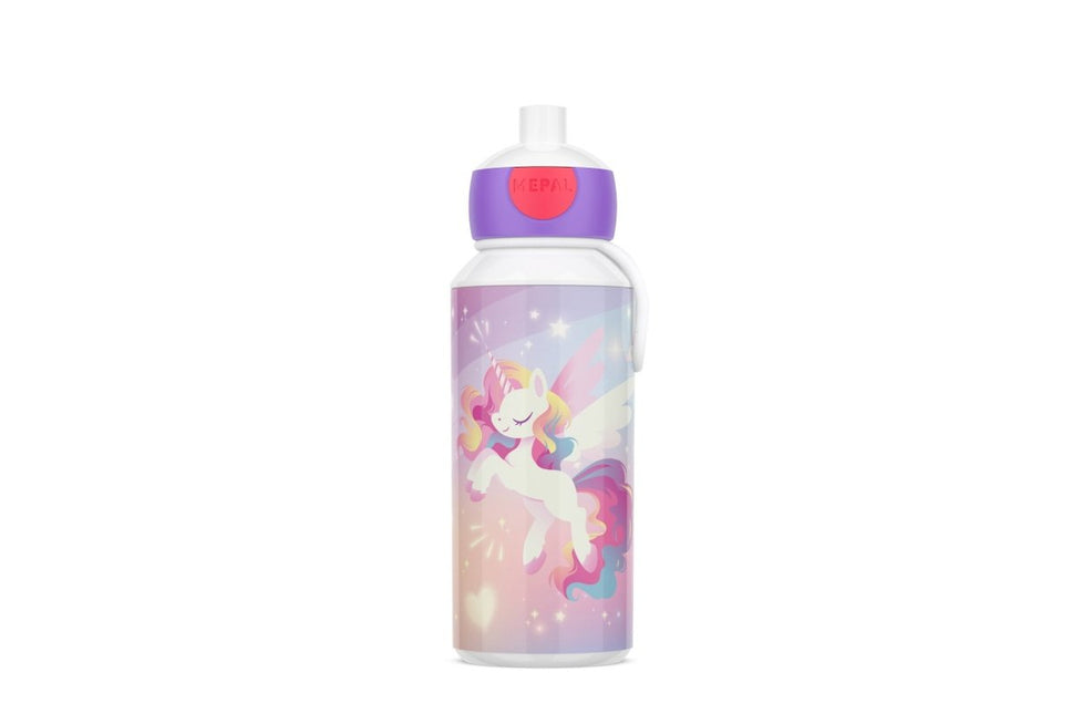 Drinkfles pop - up Campus 400 ml - Unicorn Glow - Babywinkel - 8720294056102