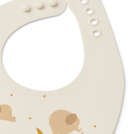 Ember Printed Bib 2 - pack Elephant / Creme de la creme - Babywinkel - 5715493491765