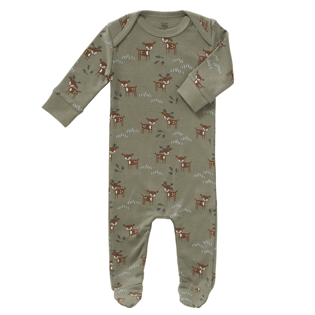 Fresk Baby Pyjama Deer Met Voeten Olive koop je bij Babywinkel