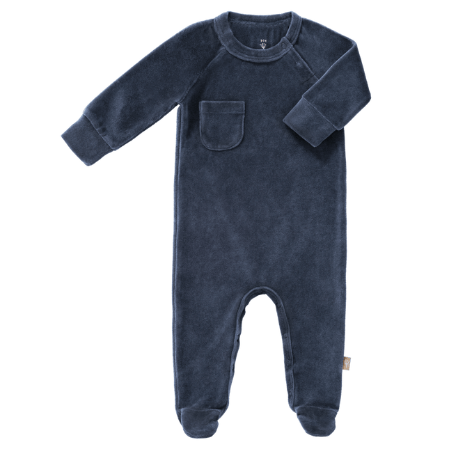 Fresk Baby Pyjama Velours Met Voet Indigo - Fresk - Babywinkel - 8720088955888