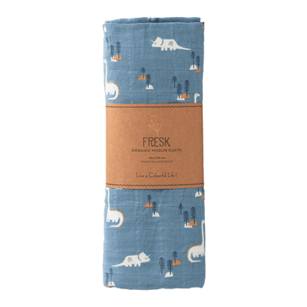 Fresk Inbakerdoek 120X120 Cm Dino - Fresk - Babywinkel - 8720874453376