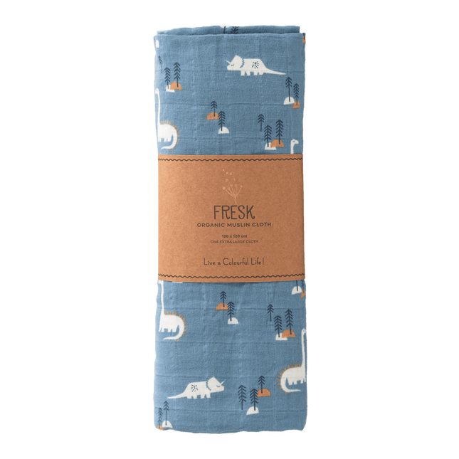 Fresk Inbakerdoek 120X120 Cm Dino - Fresk - Babywinkel - 8720874453376
