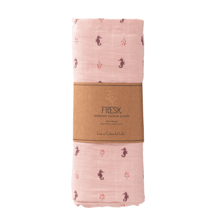 Fresk Inbakerdoek 120X120 Cm Seahorse - Fresk - Babywinkel - 8720874453369