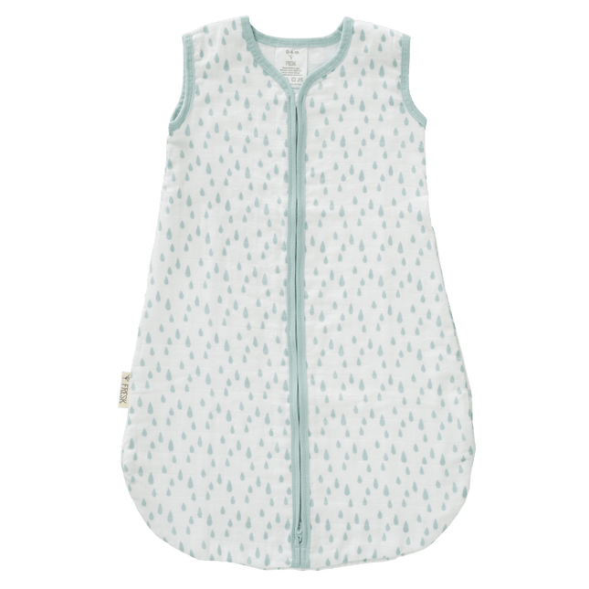 Fresk Slaapzak Baby Muslin Drops Ether Blue 2 - laags koop je bij Babywinkel
