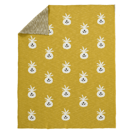 Fresk Wiegdeken Gebreid Pineapple Mustard 80x100cm - Fresk - Babywinkel - 8719638235662