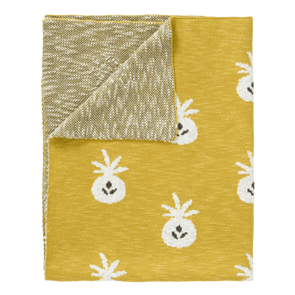 Fresk Wiegdeken Gebreid Pineapple Mustard 80x100cm - Fresk - Babywinkel - 8719638235662
