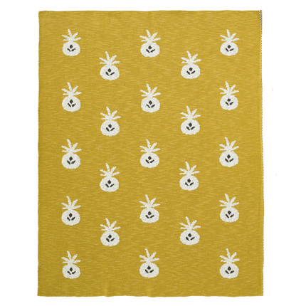 Fresk Wiegdeken Gebreid Pineapple Mustard 80x100cm - Fresk - Babywinkel - 8719638235662