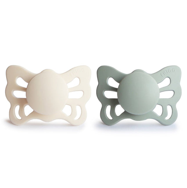 Frigg Speen Maat 1 Butterfly Cream/Sage Silicone 2 - Pack - Frigg - Babywinkel - 5715239022192