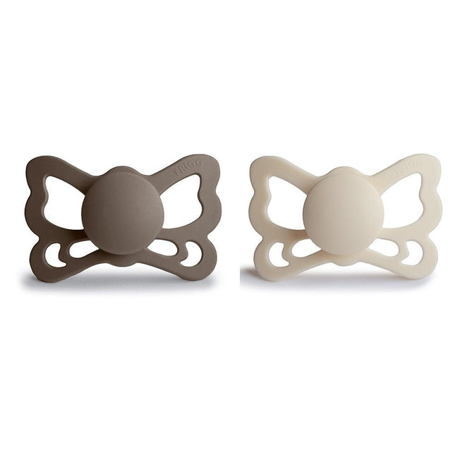 Frigg Speen Maat 1 Butterfly Portobello/Cream Silicone 2St - Frigg - Babywinkel - 5715239030289