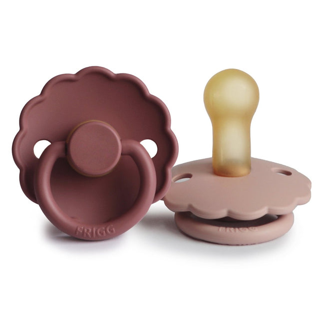 Frigg Speen Maat 1 Daisy Baby Blush/Woodchuck Latex 2 - Pack - Frigg - Babywinkel - 5715239210285