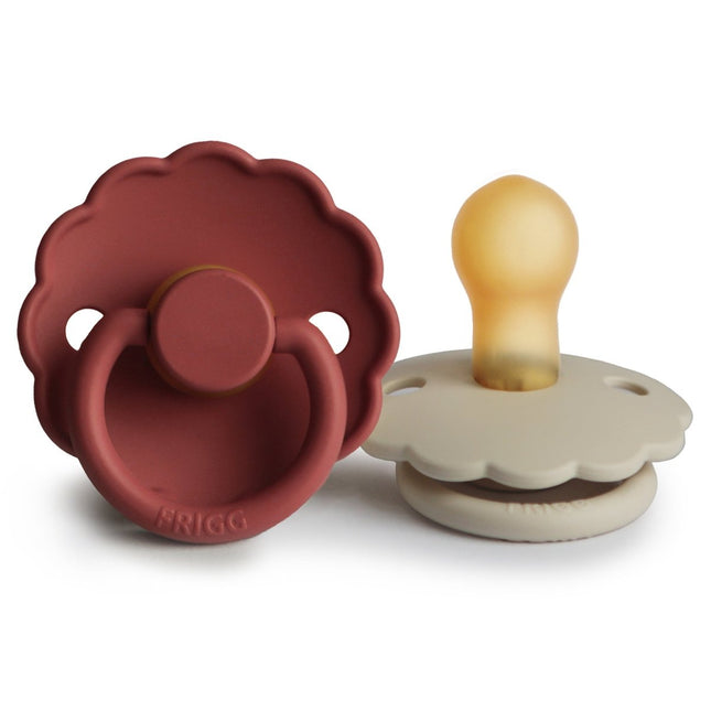 Frigg Speen Maat 1 Daisy Baked Clay/Cream Latex 2 - Pack - Frigg - Babywinkel - 5715239214139