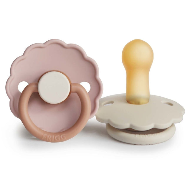 Frigg Speen Maat 1 Daisy Blooming Biscuit/Cream Latex 2 - Pack - Frigg - Babywinkel - 5715239214849