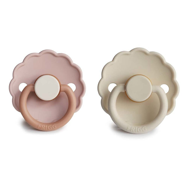 Frigg Speen Maat 1 Daisy Blooming Biscuit/Cream Silicone 2 - Pack - Frigg - Babywinkel - 5715239011073