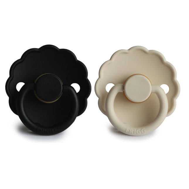 Frigg Speen Maat 1 Daisy Cream/Jet Black Latex 2 - Pack - Frigg - Babywinkel - 5715239214153