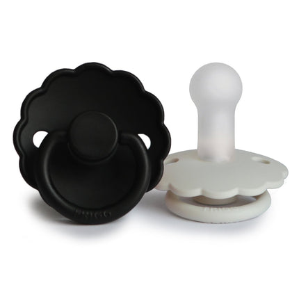 Frigg Speen Maat 1 Daisy Cream/Jet Black Silicone 2 - Pack - Frigg - Babywinkel - 5715239010922