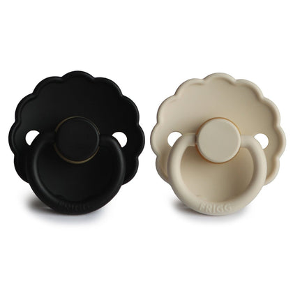 Frigg Speen Maat 1 Daisy Cream/Jet Black Silicone 2 - Pack - Frigg - Babywinkel - 5715239010922