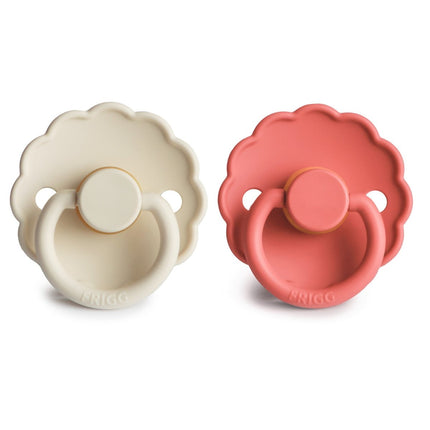 Frigg Speen Maat 1 Daisy Cream/Poppy Latex 2 - Pack - Frigg - Babywinkel - 5715239026701