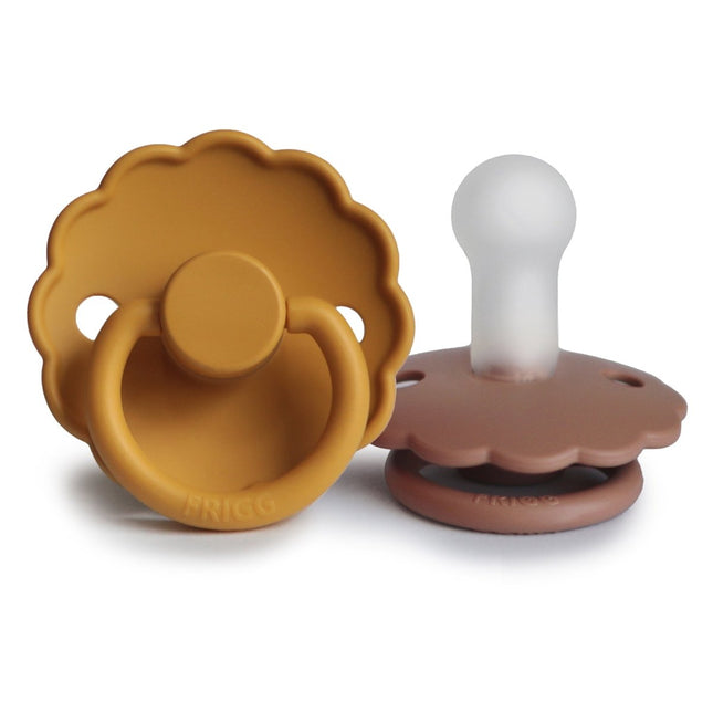 Frigg Speen Maat 1 Daisy Honey Gold/Rose G. Silicone 2 - Pack - Frigg - Babywinkel - 5715239010984