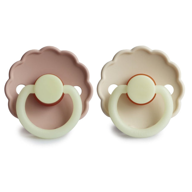 Frigg Speen Maat 1 Daisy Night Cream / Blush Silicone 2 - Pack - Frigg - Babywinkel - 5715239011028