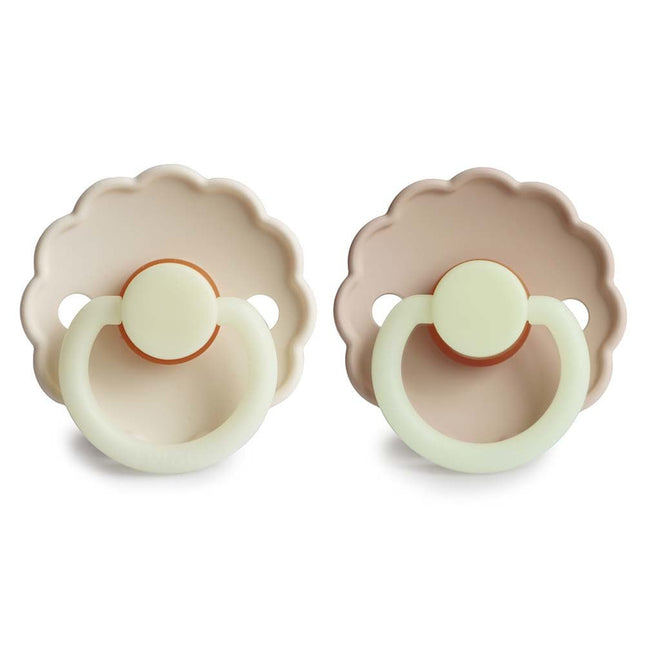 Frigg Speen Maat 1 Daisy Night Croissant / Cream Silicone 2 - Pack - Frigg - Babywinkel - 5715239011042