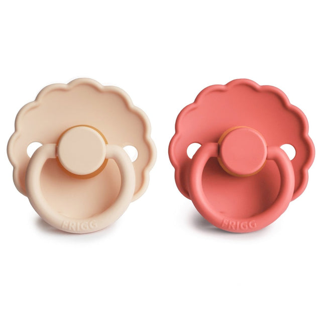 Frigg Speen Maat 1 Daisy Pink Cream/Poppy Latex 2 - Pack - Frigg - Babywinkel - 5715239026541