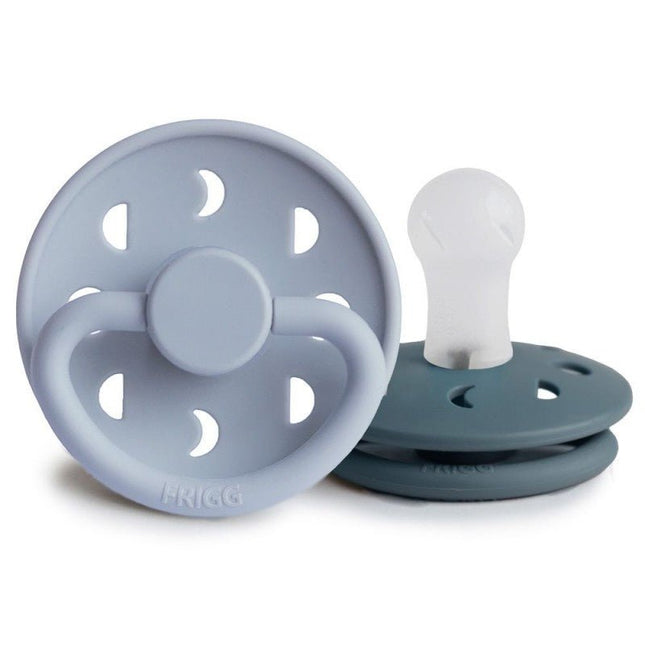Frigg Speen Maat 1 Moon Powder Blue/Slate Silicone 2 - Pack - Frigg - Babywinkel - 5715239011929