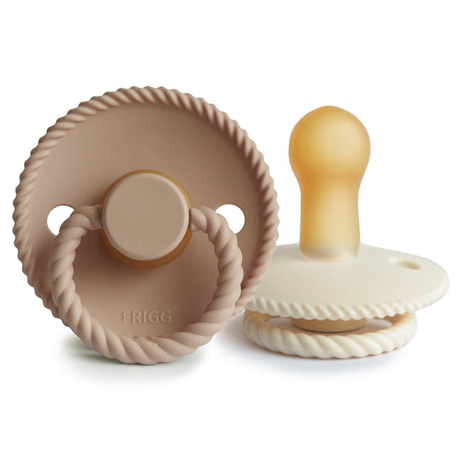 Frigg Speen Maat 1 Rope Cream/Croissant Latex 2 - Pack - Frigg - Babywinkel - 5715239514451