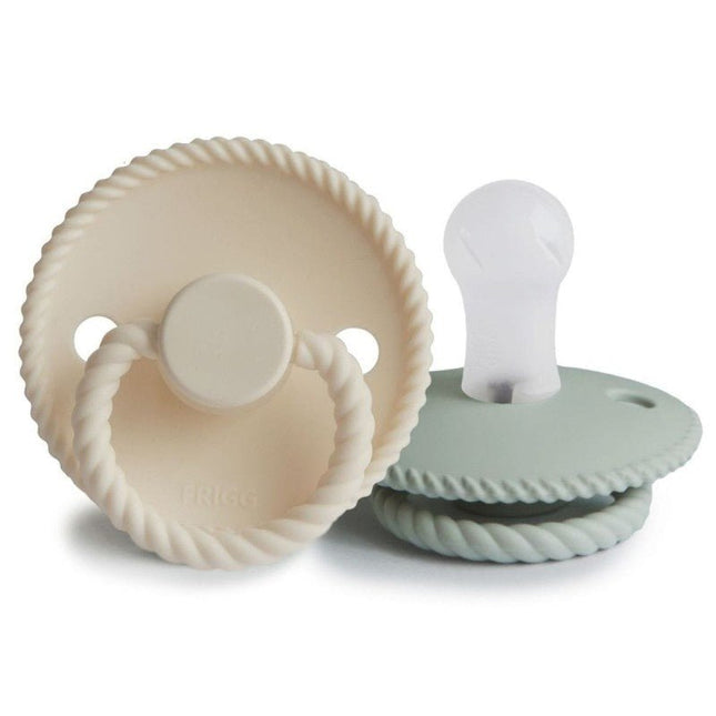 Frigg Speen Maat 1 Rope Cream/Sage Silicone 2 - Pack koop je bij Babywinkel