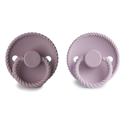 Frigg Speen Maat 1 Rope Tw. Mauve/Soft Lilac Silicone 2 - Pack - Frigg - Babywinkel - 5715239021805