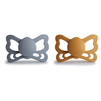 Frigg Speen Maat 2 Butterfly Great Gray/Honey Gold Silicone 2 - Pack - Frigg - Babywinkel - 5715239022437