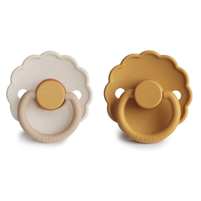 Frigg Speen Maat 2 Daisy Blooming Chamomile/H.Gold Silicone 2 - Pack - Frigg - Babywinkel - 5715239011448