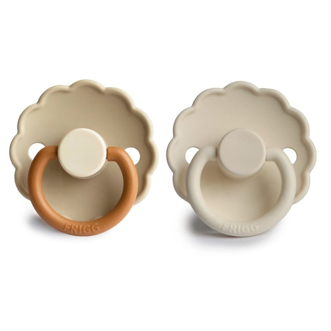 Frigg Speen Maat 2 Daisy Blooming Desert/Cream Silicone 2 - Pack - Frigg - Babywinkel - 5715239022079