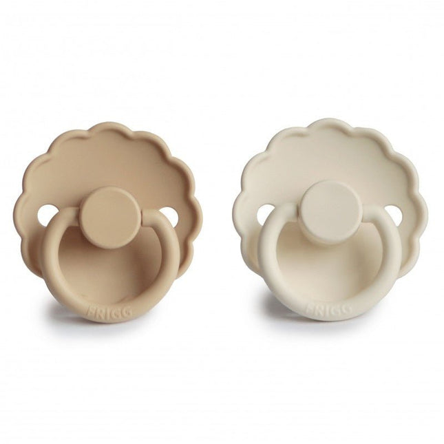Frigg Speen Maat 2 Daisy Cream/Croissant Silicone 2 - Pack - Frigg - Babywinkel - 5715239011387