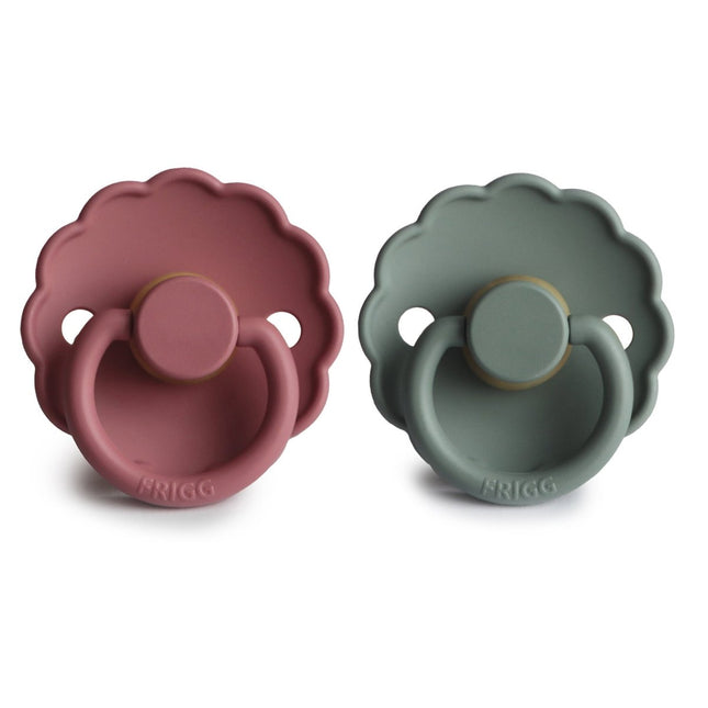Frigg Speen Maat 2 Daisy Dusty Rose/Lily Pad Latex 2 - Pack - Frigg - Babywinkel - 5715239224183